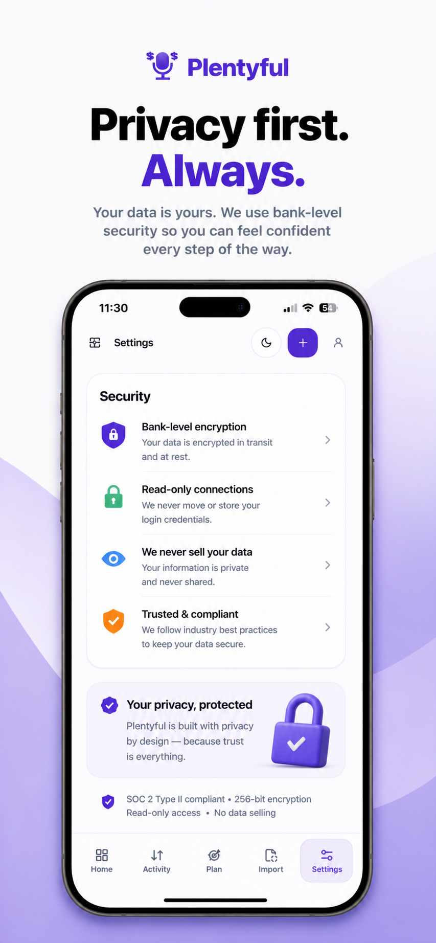Privacy first in Plentyful